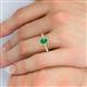 5 - Wanda Desire Emerald Cut 7x5 mm Emerald and Round Diamond Leaf Engraved Halo Engagement Ring 