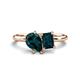 1 - Nadya Pear & Emerald Shape London Blue Topaz 2 Stone Duo Ring 