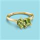 3 - Nadya Pear & Emerald Shape Peridot 2 Stone Duo Ring 