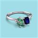 3 - Nadya Pear Shape Lab Created Alexandrite & Emerald Shape Blue Sapphire 2 Stone Duo Ring 