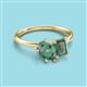 3 - Nadya Pear & Emerald Shape Lab Created Alexandrite 2 Stone Duo Ring 