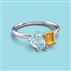 3 - Nadya Pear Shape Aquamarine & Emerald Shape Citrine 2 Stone Duo Ring 