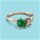 3 - Nadya Pear Shape Lab Created Emerald & Emerald Shape Smoky Quartz 2 Stone Duo Ring 