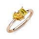 4 - Nadya Pear Shape Citrine & Emerald Shape Yellow Sapphire 2 Stone Duo Ring 