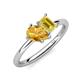 4 - Nadya Pear Shape Citrine & Emerald Shape Yellow Sapphire 2 Stone Duo Ring 