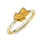 4 - Nadya Pear & Emerald Shape Citrine 2 Stone Duo Ring 