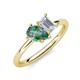 4 - Nadya Pear Shape Lab Created Alexandrite & Emerald Shape White Sapphire 2 Stone Duo Ring 