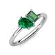 4 - Nadya Pear Shape Lab Created Emerald & Emerald Shape Lab Created Alexandrite 2 Stone Duo Ring 