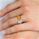 6 - Tanya Oval Shape GIA Certified Diamond & Cushion Shape Citrine 2 Stone Duo Ring 