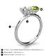 5 - Tanya Oval Shape GIA Certified Diamond & Cushion Shape Peridot 2 Stone Duo Ring 