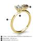 5 - Tanya Oval Shape GIA Certified Diamond & Cushion Shape Smoky Quartz 2 Stone Duo Ring 
