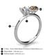 5 - Tanya Oval Shape GIA Certified Diamond & Cushion Shape Smoky Quartz 2 Stone Duo Ring 