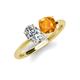 4 - Tanya Oval Shape IGI Certified Lab Grown Diamond & Cushion Shape Citrine 2 Stone Duo Ring 