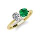 4 - Tanya Oval Shape IGI Certified Lab Grown Diamond & Cushion Shape Emerald 2 Stone Duo Ring 