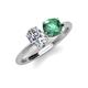 4 - Tanya Oval Shape IGI Certified Lab Grown Diamond & Cushion Shape Lab Created Alexandrite 2 Stone Duo Ring 