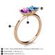 5 - Zoya Pear Shape Amethyst & Princess Shape Blue Topaz 2 Stone Duo Ring 