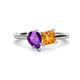 1 - Zoya Pear Shape Amethyst & Princess Shape Citrine 2 Stone Duo Ring 