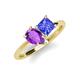 4 - Zoya Pear Shape Amethyst & Princess Shape Tanzanite 2 Stone Duo Ring 