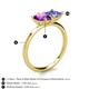 5 - Zoya Pear Shape Amethyst & Princess Shape Tanzanite 2 Stone Duo Ring 