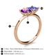 5 - Zoya Pear Shape Amethyst & Princess Shape Tanzanite 2 Stone Duo Ring 
