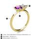 5 - Zoya Pear Shape Amethyst & Princess Shape GIA Certified Diamond 2 Stone Duo Ring 