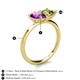 5 - Zoya Pear Shape Amethyst & Princess Shape Peridot 2 Stone Duo Ring 