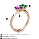 5 - Zoya Pear Shape Amethyst & Princess Shape Lab Created Emerald 2 Stone Duo Ring 
