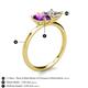 5 - Zoya Pear Shape Amethyst & Princess Shape Forever One Moissanite 2 Stone Duo Ring 