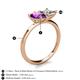 5 - Zoya Pear Shape Amethyst & Princess Shape Forever One Moissanite 2 Stone Duo Ring 