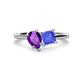 1 - Zoya Pear Shape Amethyst & Princess Shape Tanzanite 2 Stone Duo Ring 