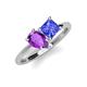 4 - Zoya Pear Shape Amethyst & Princess Shape Tanzanite 2 Stone Duo Ring 