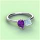 3 - Zoya Pear Shape Amethyst & Princess Shape Aquamarine 2 Stone Duo Ring 