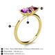 5 - Zoya Pear Shape Amethyst & Princess Shape Rhodolite Garnet 2 Stone Duo Ring 