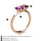 5 - Zoya Pear Shape Amethyst & Princess Shape Rhodolite Garnet 2 Stone Duo Ring 
