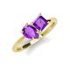 4 - Zoya Pear & Princess Shape Amethyst 2 Stone Duo Ring 