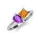 4 - Zoya Pear Shape Amethyst & Princess Shape Citrine 2 Stone Duo Ring 
