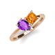 4 - Zoya Pear Shape Amethyst & Princess Shape Citrine 2 Stone Duo Ring 