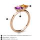 5 - Zoya Pear Shape Amethyst & Princess Shape Citrine 2 Stone Duo Ring 