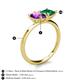 5 - Zoya Pear Shape Amethyst & Princess Shape Lab Created Emerald 2 Stone Duo Ring 