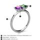 5 - Zoya Pear Shape Amethyst & Princess Shape Lab Created Alexandrite 2 Stone Duo Ring 