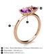 5 - Zoya Pear Shape Amethyst & Princess Shape Pink Tourmaline 2 Stone Duo Ring 