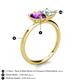 5 - Zoya Pear Shape Amethyst & Princess Shape Aquamarine 2 Stone Duo Ring 