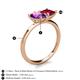 5 - Zoya Pear Shape Amethyst & Princess Shape Lab Created Ruby 2 Stone Duo Ring 