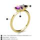 5 - Zoya Pear Shape Amethyst & Princess Shape Black Diamond 2 Stone Duo Ring 