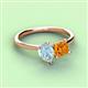 3 - Zoya Pear Shape Aquamarine & Princess Shape Citrine 2 Stone Duo Ring 