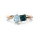 1 - Zoya Pear Shape Aquamarine & Princess Shape London Blue Topaz 2 Stone Duo Ring 