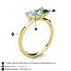 5 - Zoya Pear Shape Aquamarine & Princess Shape Lab Created Alexandrite 2 Stone Duo Ring 
