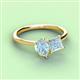 3 - Zoya Pear & Princess Shape Aquamarine 2 Stone Duo Ring 