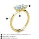5 - Zoya Pear & Princess Shape Aquamarine 2 Stone Duo Ring 