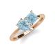 4 - Zoya Pear & Princess Shape Aquamarine 2 Stone Duo Ring 